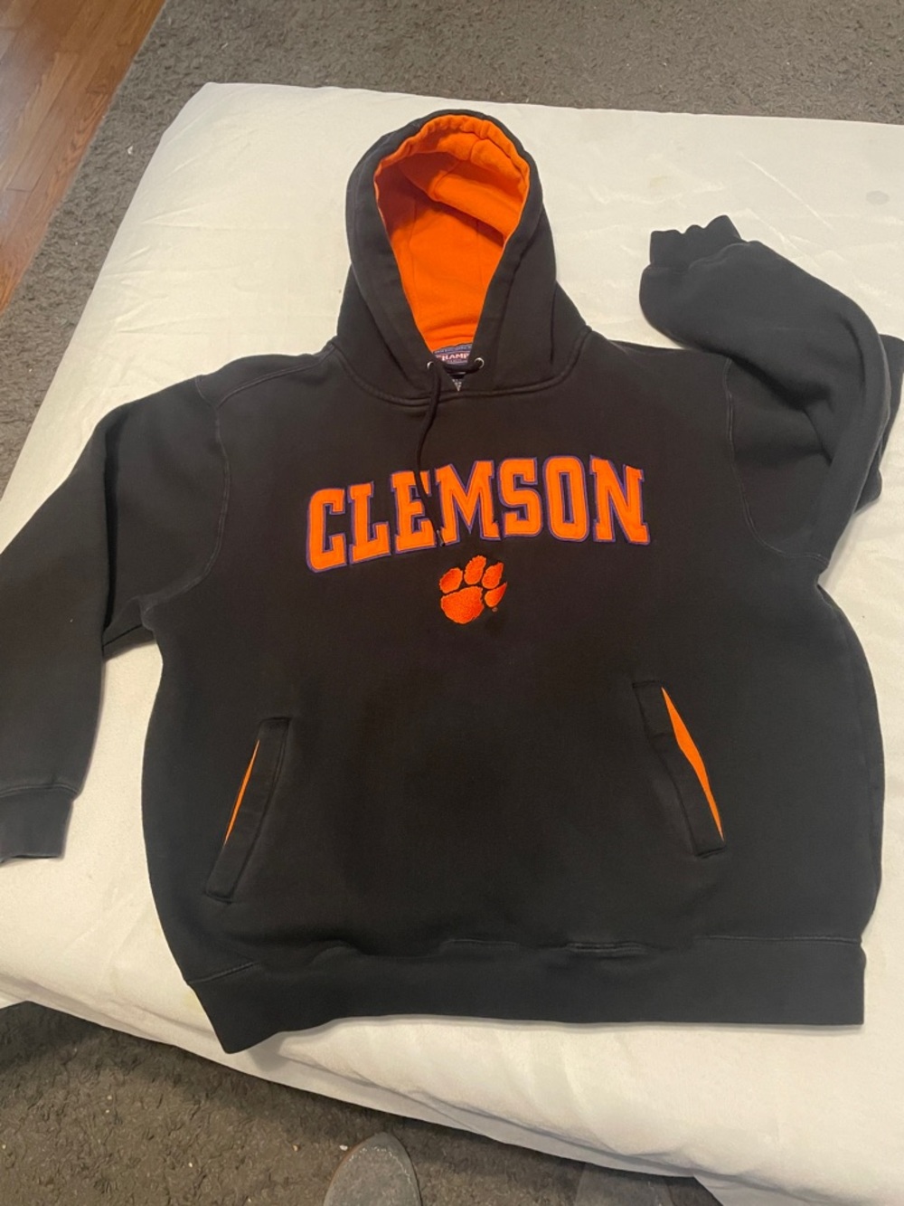 Clemson Men's Black & Orange Hoodie Sweatshirt